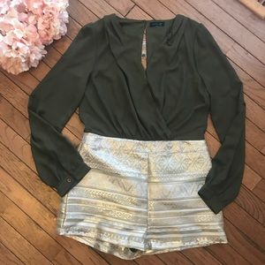 Olive and Gold Romper